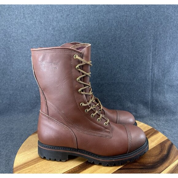 Foresters Friend Lace Up Logger Steel Toe Boots Mens Brown Sz 8.5D 1369 Vibram - Picture 1 of 10